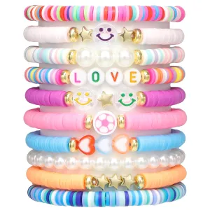 10pcs Friendship Bracelets for Teen Girls & Women: Beaded, Preppy, Beach Styles - Ideal Gifts