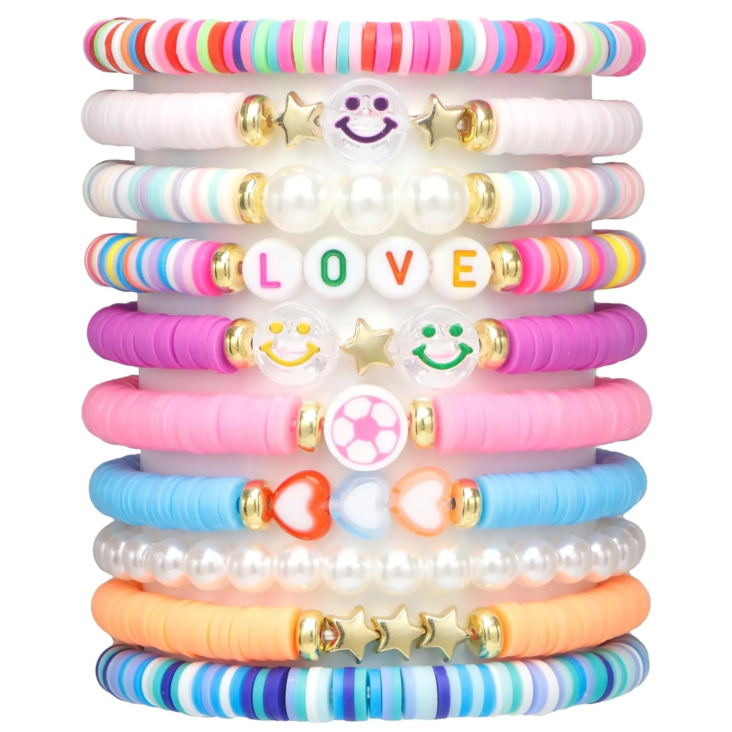 10pcs Friendship Bracelets for Teen Girls & Women: Beaded, Preppy, Beach Styles - Ideal Gifts