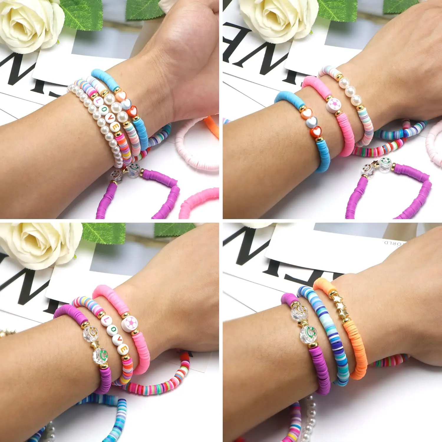 10pcs Friendship Bracelets for Teen Girls & Women: Beaded, Preppy, Beach Styles - Ideal Gifts