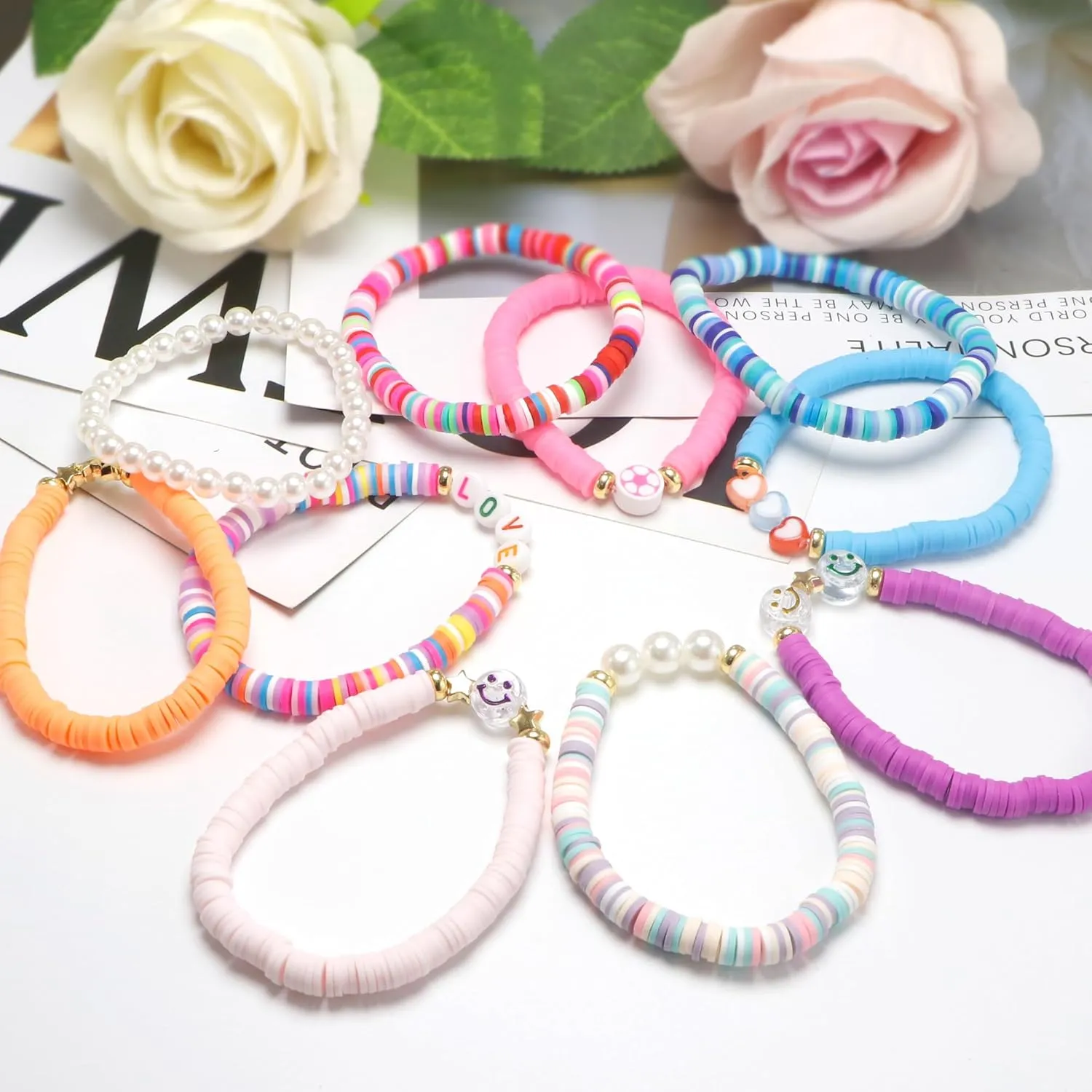 10pcs Friendship Bracelets for Teen Girls & Women: Beaded, Preppy, Beach Styles - Ideal Gifts