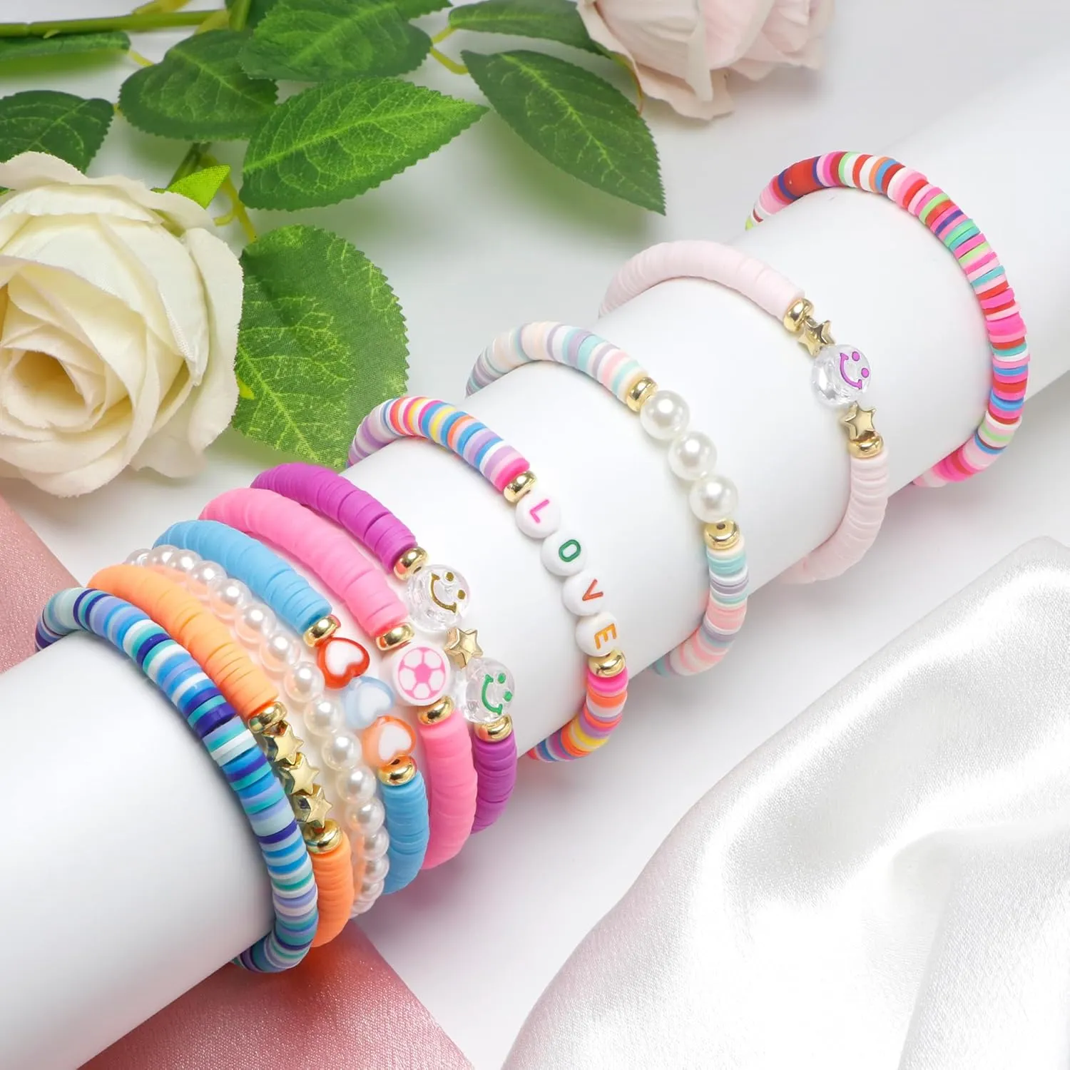 10pcs Friendship Bracelets for Teen Girls & Women: Beaded, Preppy, Beach Styles - Ideal Gifts