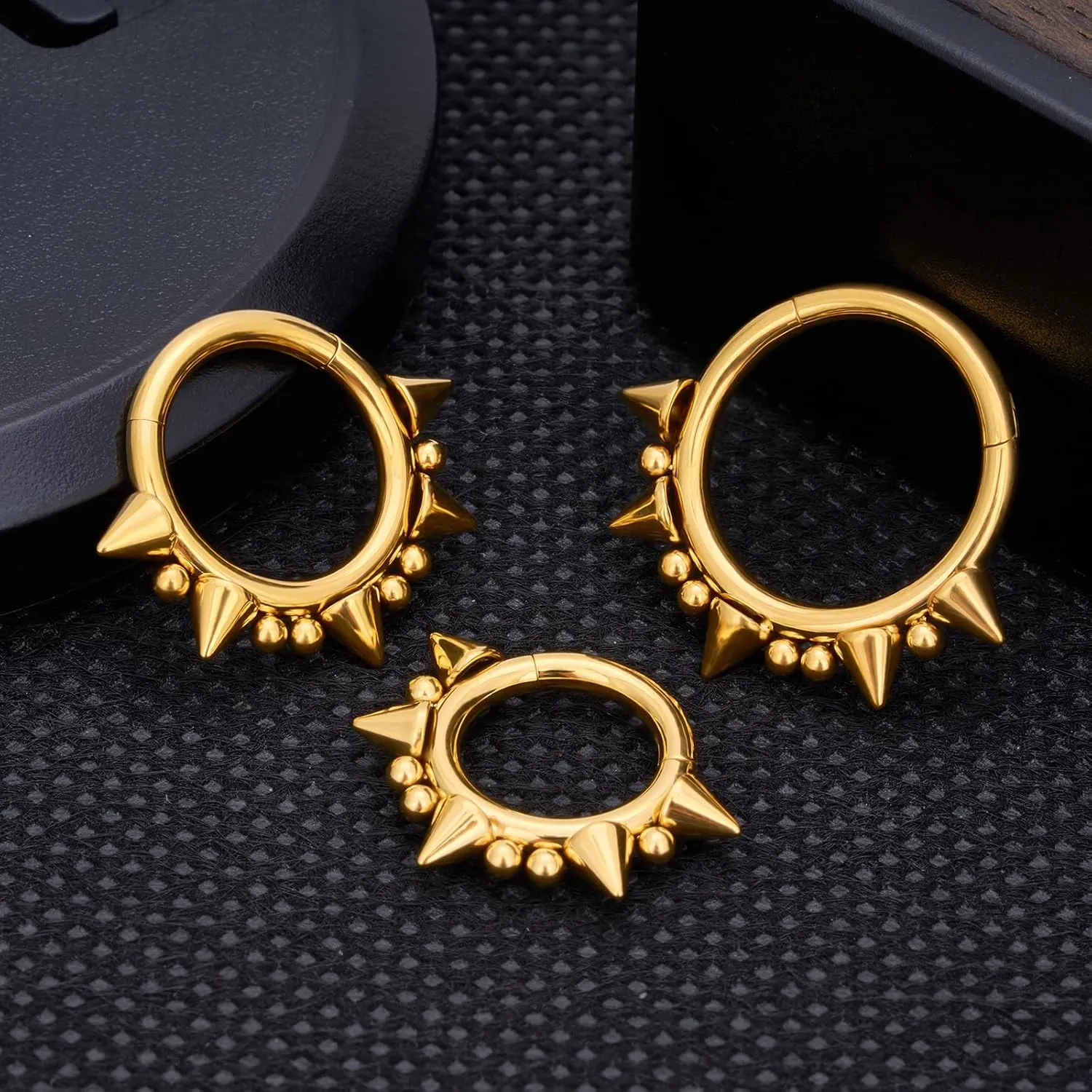 14G 16G Septum Jewelry G23 Titanium Septum Rings Spiked Cartilage Helix Earrings Hinged Segment Seamless Clicker Nose Rings Daith Piercing Jewelry