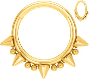 14G 16G Septum Jewelry G23 Titanium Septum Rings Spiked Cartilage Helix Earrings Hinged Segment Seamless Clicker Nose Rings Daith Piercing Jewelry