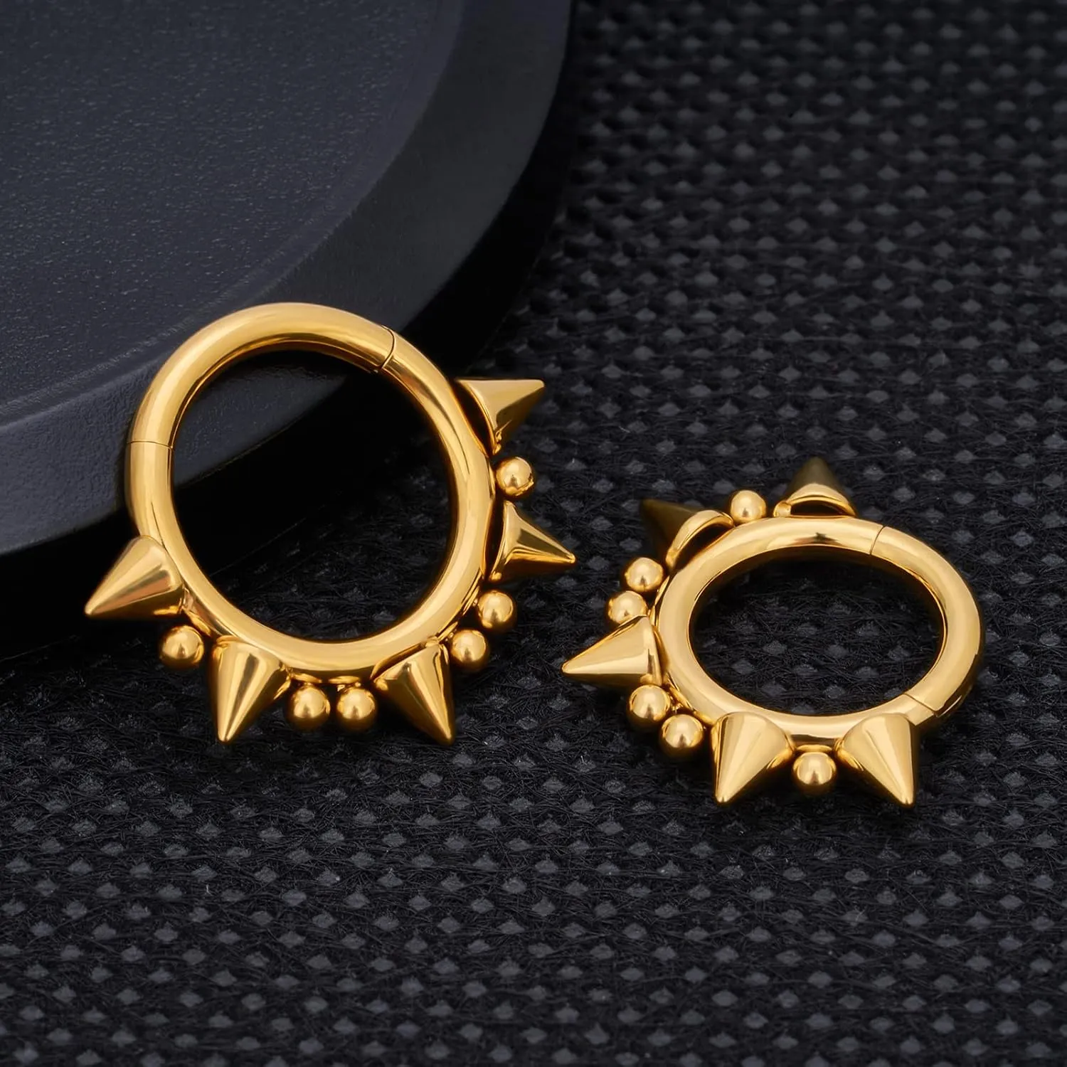 14G 16G Septum Jewelry G23 Titanium Septum Rings Spiked Cartilage Helix Earrings Hinged Segment Seamless Clicker Nose Rings Daith Piercing Jewelry