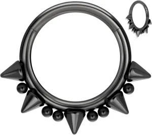 14G 16G Septum Jewelry G23 Titanium Septum Rings Spiked Cartilage Helix Earrings Hinged Segment Seamless Clicker Nose Rings Daith Piercing Jewelry