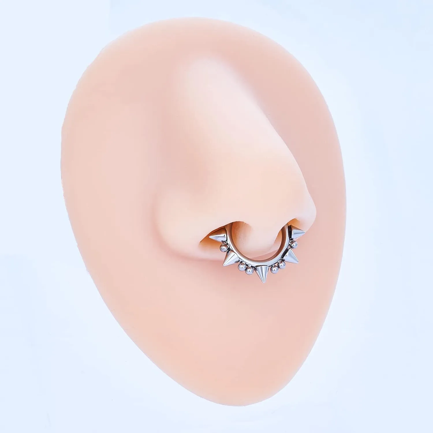 14G 16G Septum Jewelry G23 Titanium Septum Rings Spiked Cartilage Helix Earrings Hinged Segment Seamless Clicker Nose Rings Daith Piercing Jewelry