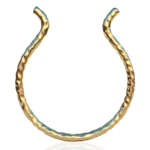 14k Gold Filled Fake Septum Ring Hoop 20 Gauge Tiny Faux Nose Rings Piercing Jewelry For Women Men