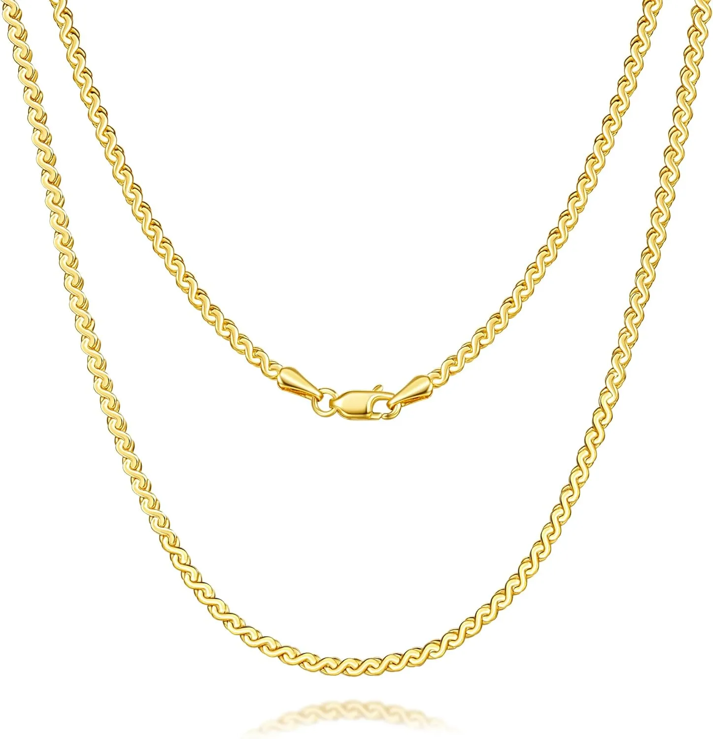14K Gold Necklaces for Women Dainty Gold Necklace for Women Non Tarnish Thin Golden Chain for Men Golden Charm Necklaces Unique Structure Dainty Necklace for Womens 16,18,20,22,24 Inches