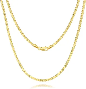 14K Gold Necklaces for Women Dainty Gold Necklace for Women Non Tarnish Thin Golden Chain for Men Golden Charm Necklaces Unique Structure Dainty Necklace for Womens 16,18,20,22,24 Inches