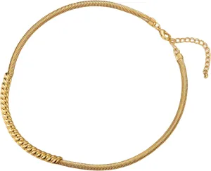 14K Gold Necklaces for Women Trendy, Dainty Herringbone Simple Necklace for Women, Unique Snake Chain Necklace Everyday, Chunky Choker Jewelry for Gifts