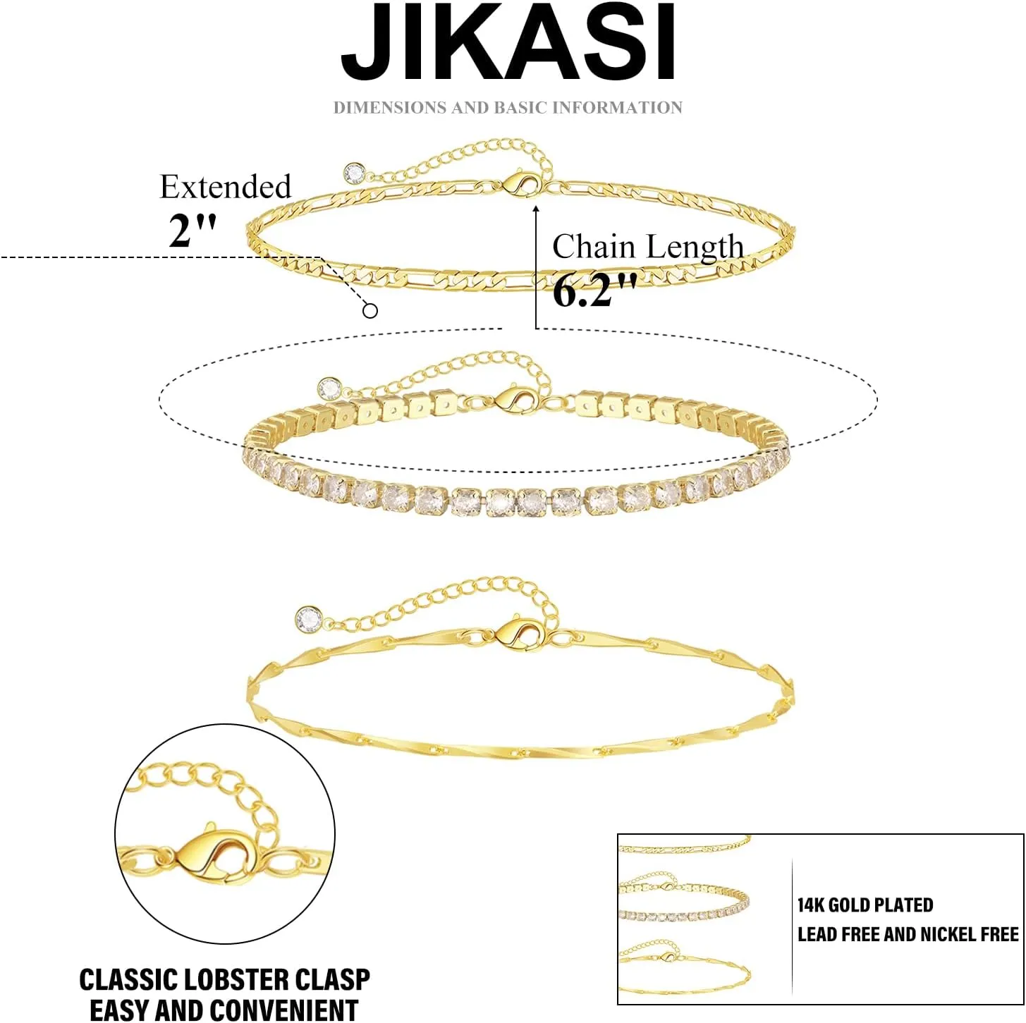 14k Gold Plated Bracelet Stack for Women & Men Cuff Love Knot Bangles Matching Bracelets Gold Jewelry Gifts for Best Friend