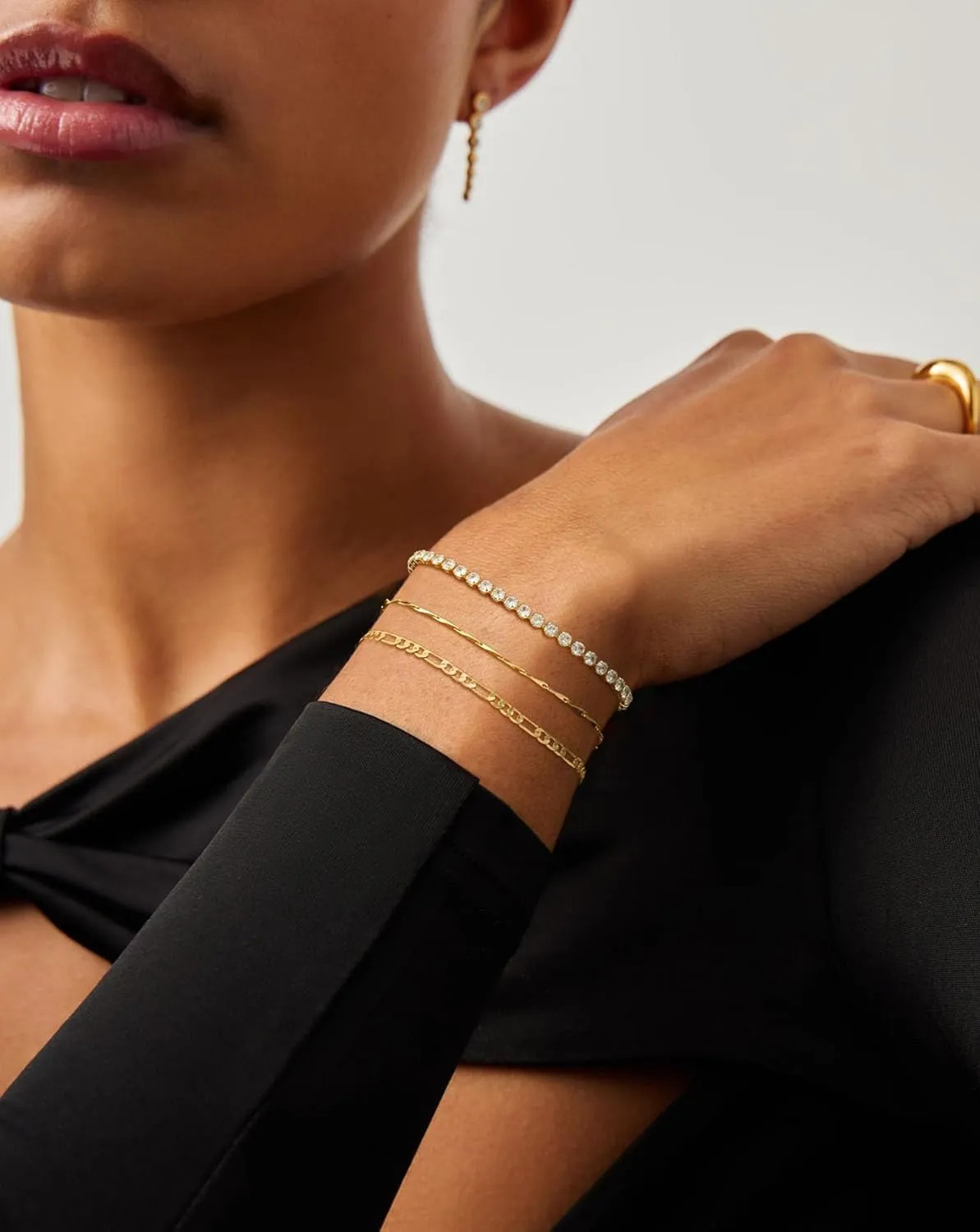 14k Gold Plated Bracelet Stack for Women & Men Cuff Love Knot Bangles Matching Bracelets Gold Jewelry Gifts for Best Friend