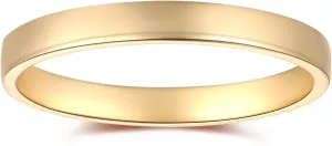14K Solid Gold Bold Stacker Ring | Classic Wedding Band 14K Yellow Gold 2.5mm | Bold Stacking Rings for Her Fine Jewelry