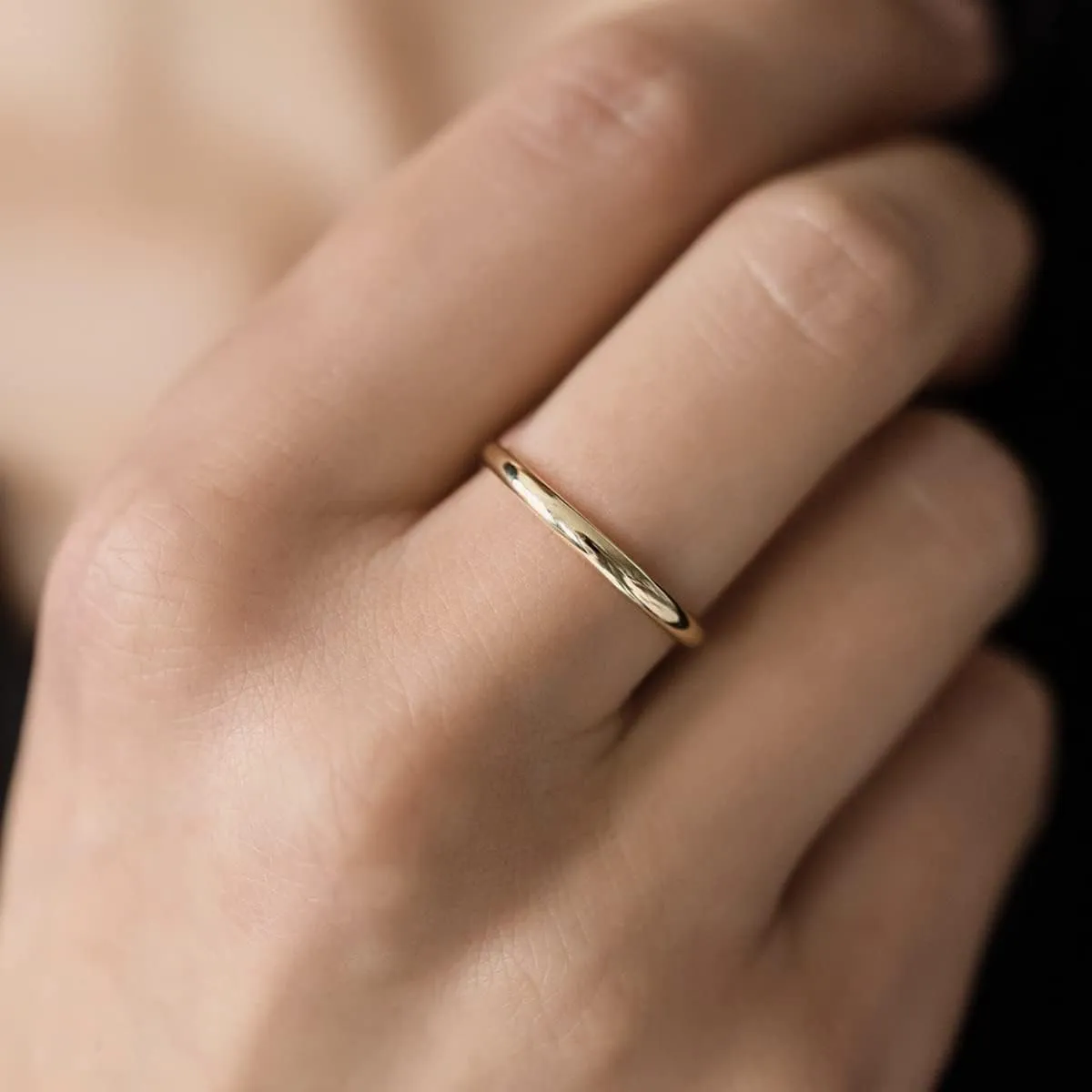 14K Thumb Rings for Women,Gold Plated Stackable Rings 2mm /3mm/4mm/6mm Tungsten Thin Gold Band Simple Couple Wedding Rings Set for Him and Her