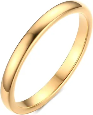 14K Thumb Rings for Women,Gold Plated Stackable Rings 2mm /3mm/4mm/6mm Tungsten Thin Gold Band Simple Couple Wedding Rings Set for Him and Her