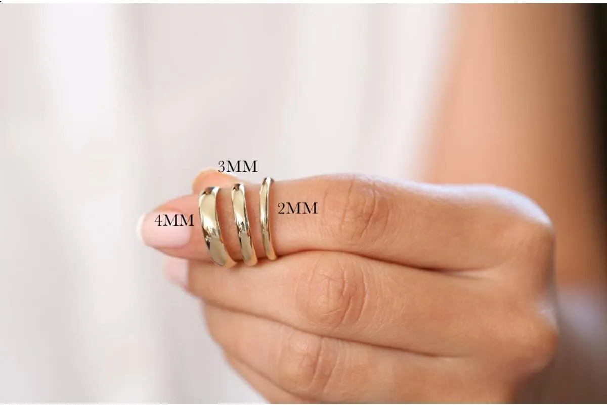 14K Thumb Rings for Women,Gold Plated Stackable Rings 2mm /3mm/4mm/6mm Tungsten Thin Gold Band Simple Couple Wedding Rings Set for Him and Her