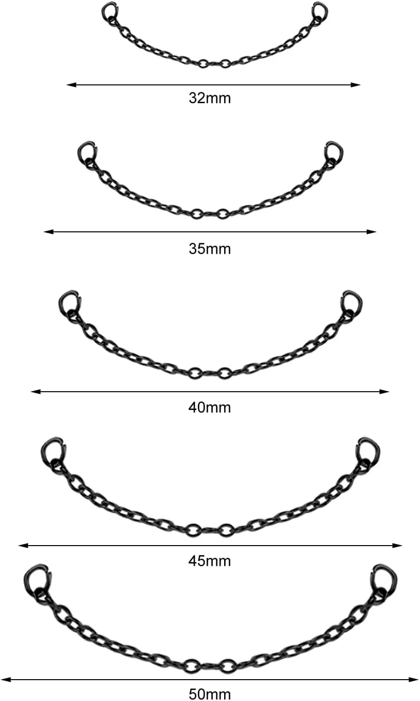 5Pcs Surgical Steel Across Top Nose Rings Chain for Women Nose Studs Nostril Chain for Women Men Chain Nose Piercing Jewelry Black, Gold, Silver