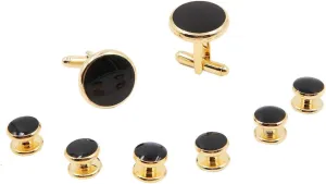 8 Pieces Men Round Cufflinks and Button Studs Set,Cuff Links for Formal Business Wedding Tuxedo Shirt Accessories