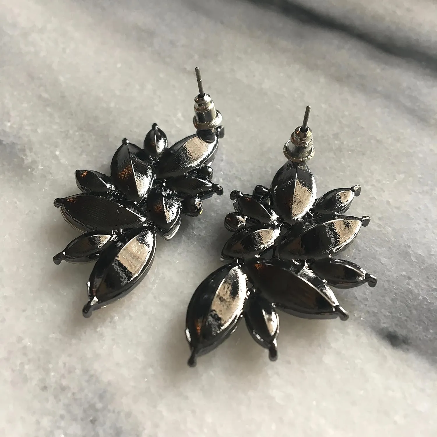 80s Funky Punk Rock Spiky Starburst Angel Wings Oversized Colorful Stones Studded Candy Cluster Women Statement Stud Earrings