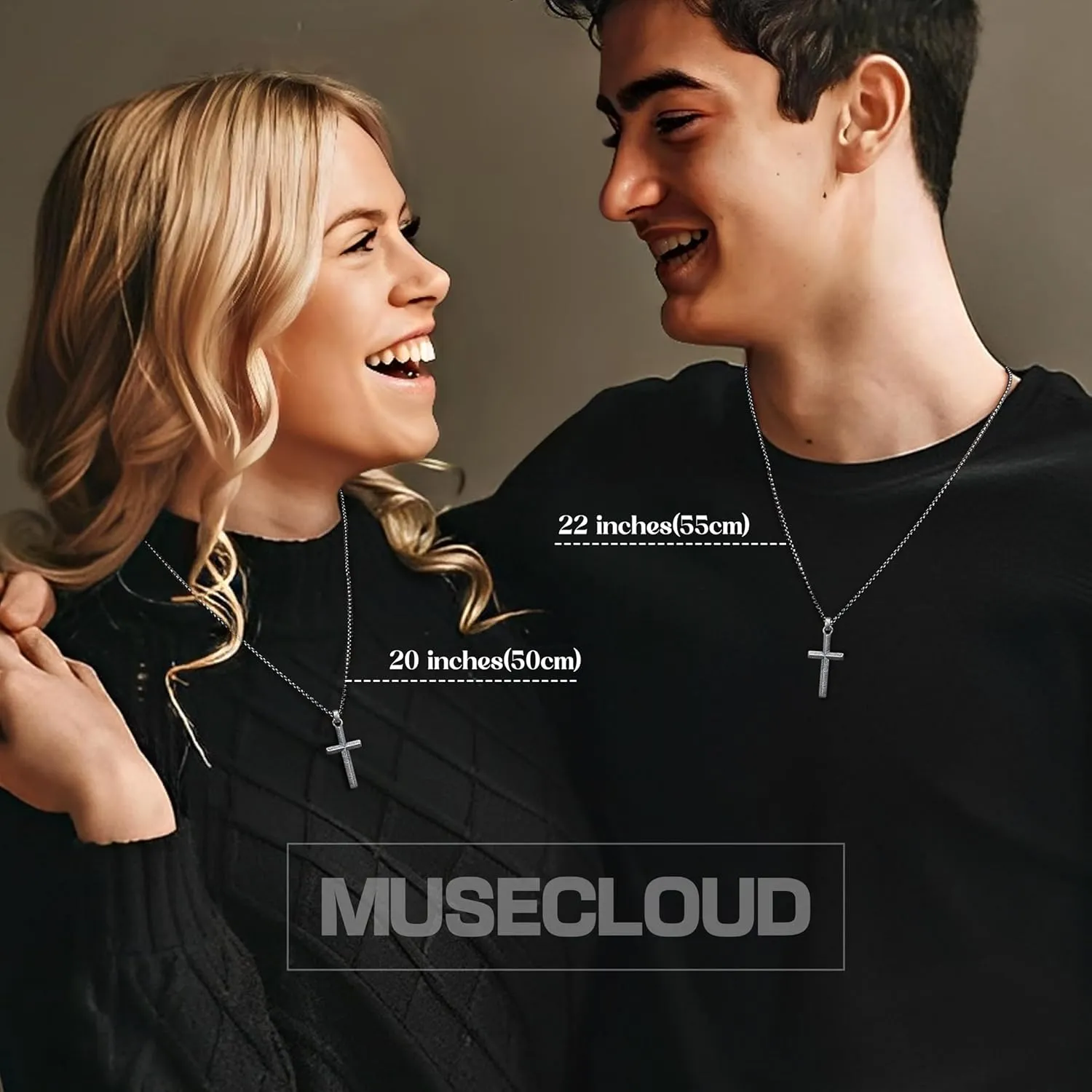925 Sterling Silver Cross Necklace Men - Oxidized Sterling Silver Cross Pendant with Stainless Steel Box Chain Vintage Unique Crucifix Necklaces Silver Jewelry for Mens Women 18-24 Inches