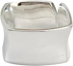 925 Sterling Silver Wide Band Ring Simple Handmade Hammered Chunky Statement Rings Adjustable Boho Thumb Ring for Women Men