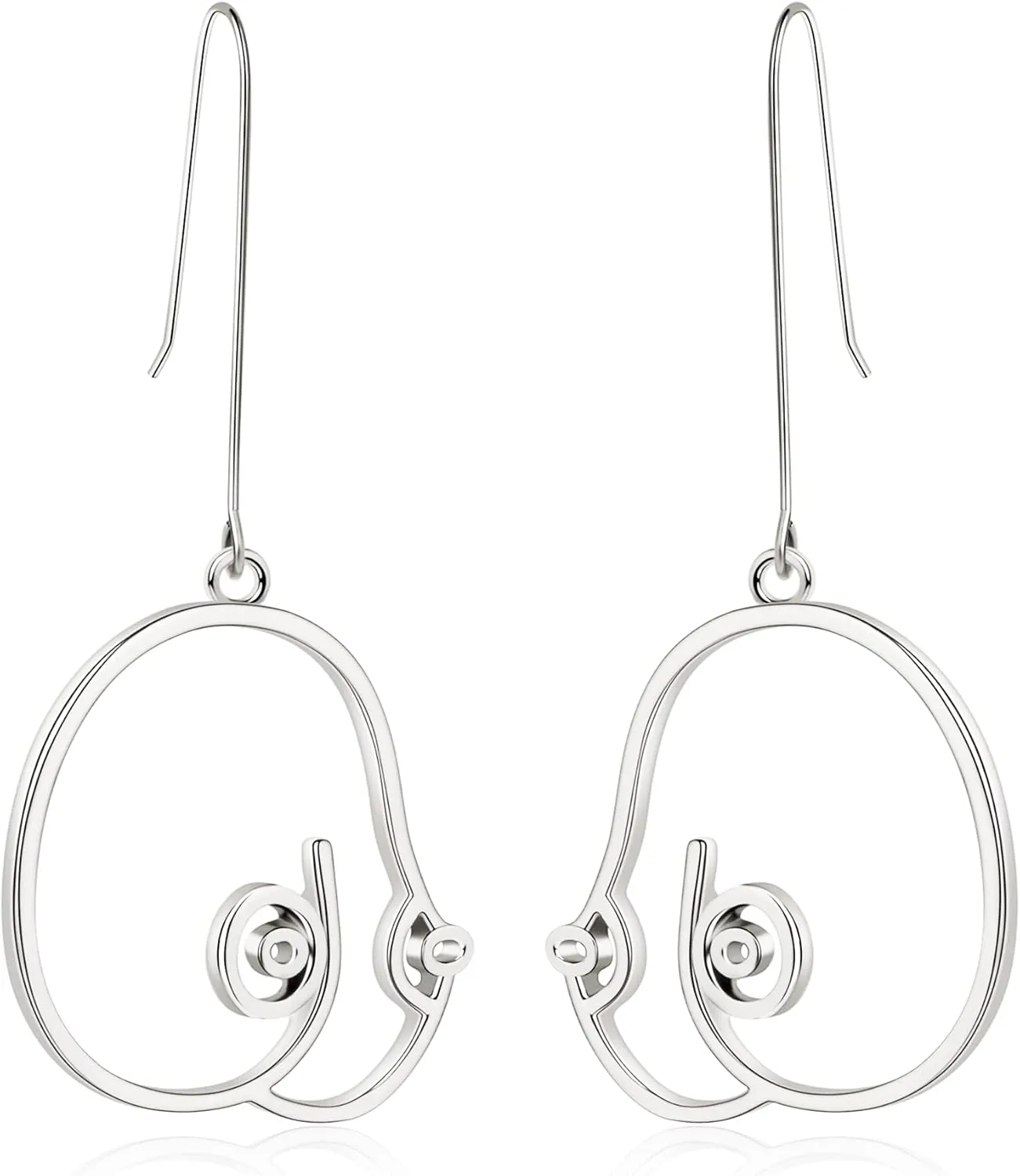 Abstract Geometric Earring Lady Body Face Form Aesthetic Dangle Earring Quirky Edgy Fun Weird Jewelry for Women