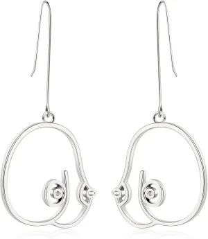 Abstract Geometric Earring Lady Body Face Form Aesthetic Dangle Earring Quirky Edgy Fun Weird Jewelry for Women