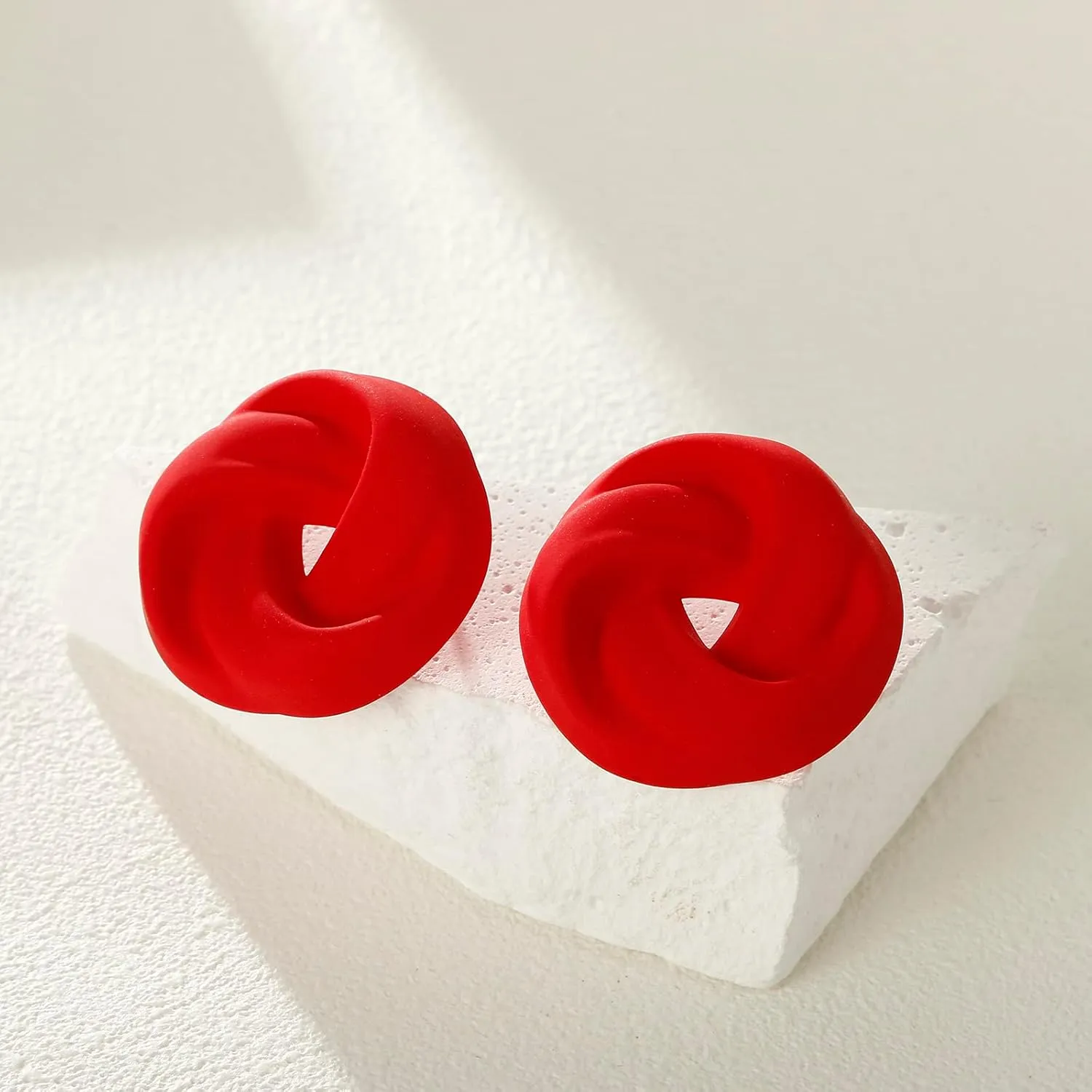 Acrylic Love Knot Stud Earrings, Candy Color Statement Earrings for Women