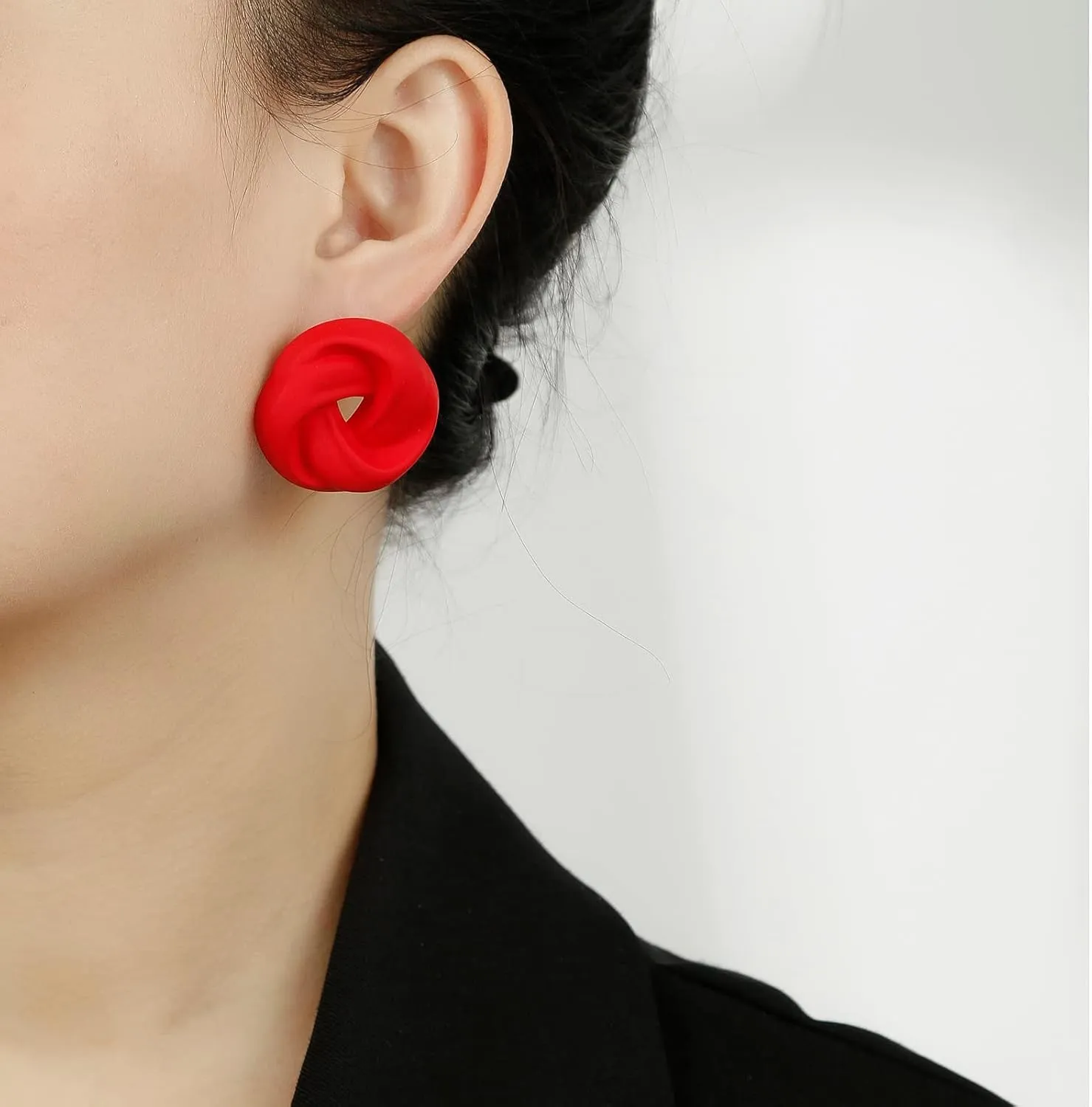 Acrylic Love Knot Stud Earrings, Candy Color Statement Earrings for Women