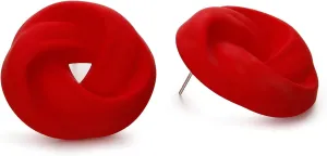 Acrylic Love Knot Stud Earrings, Candy Color Statement Earrings for Women