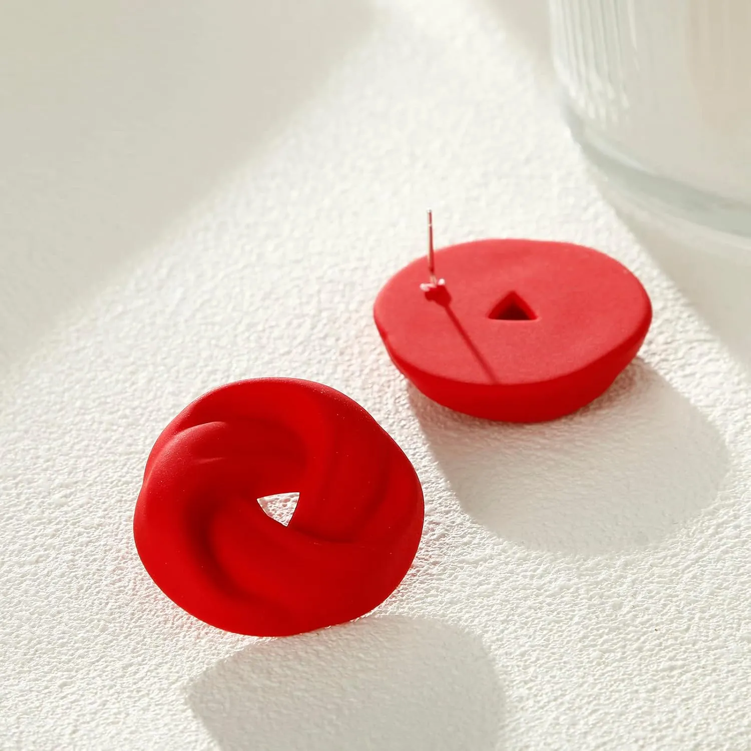 Acrylic Love Knot Stud Earrings, Candy Color Statement Earrings for Women