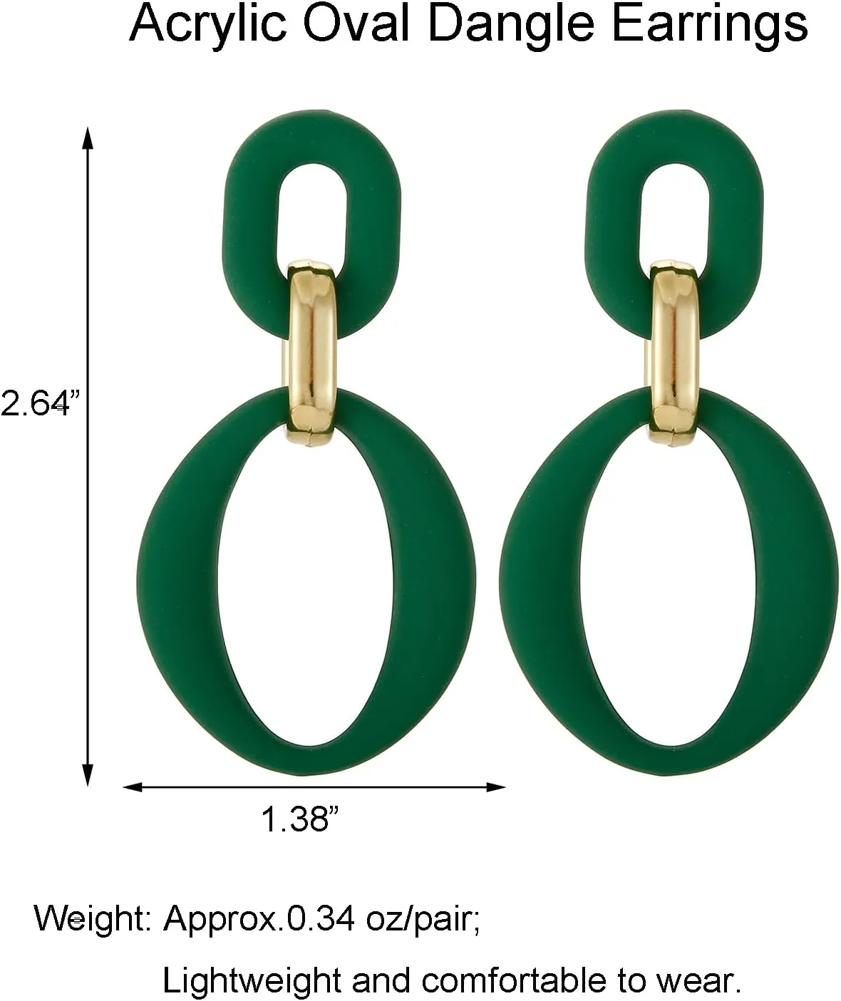 Acrylic Rectangle Earrings, Fashion Acrylic Square/Oval/Hoop Statement Drop Earrings for Women