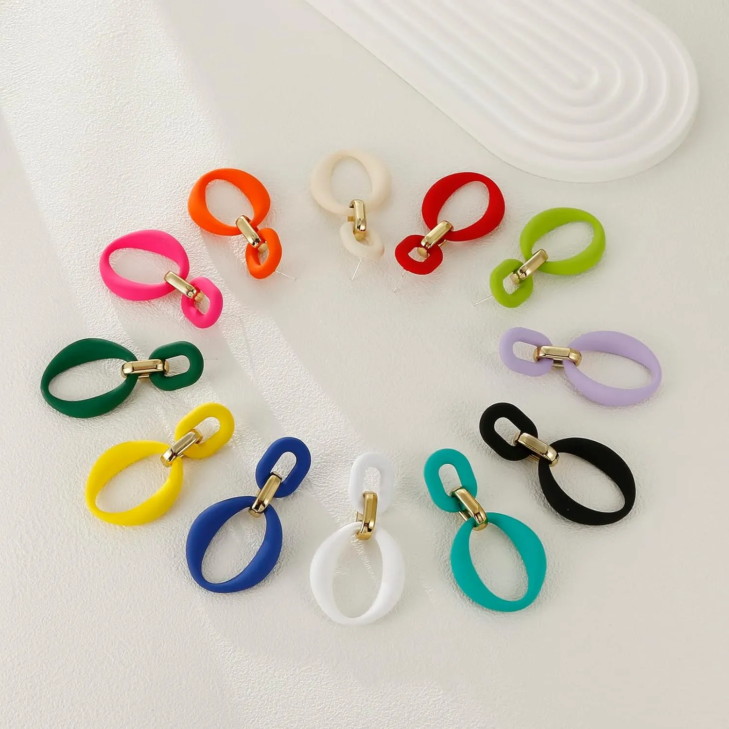 Acrylic Rectangle Earrings, Fashion Acrylic Square/Oval/Hoop Statement Drop Earrings for Women