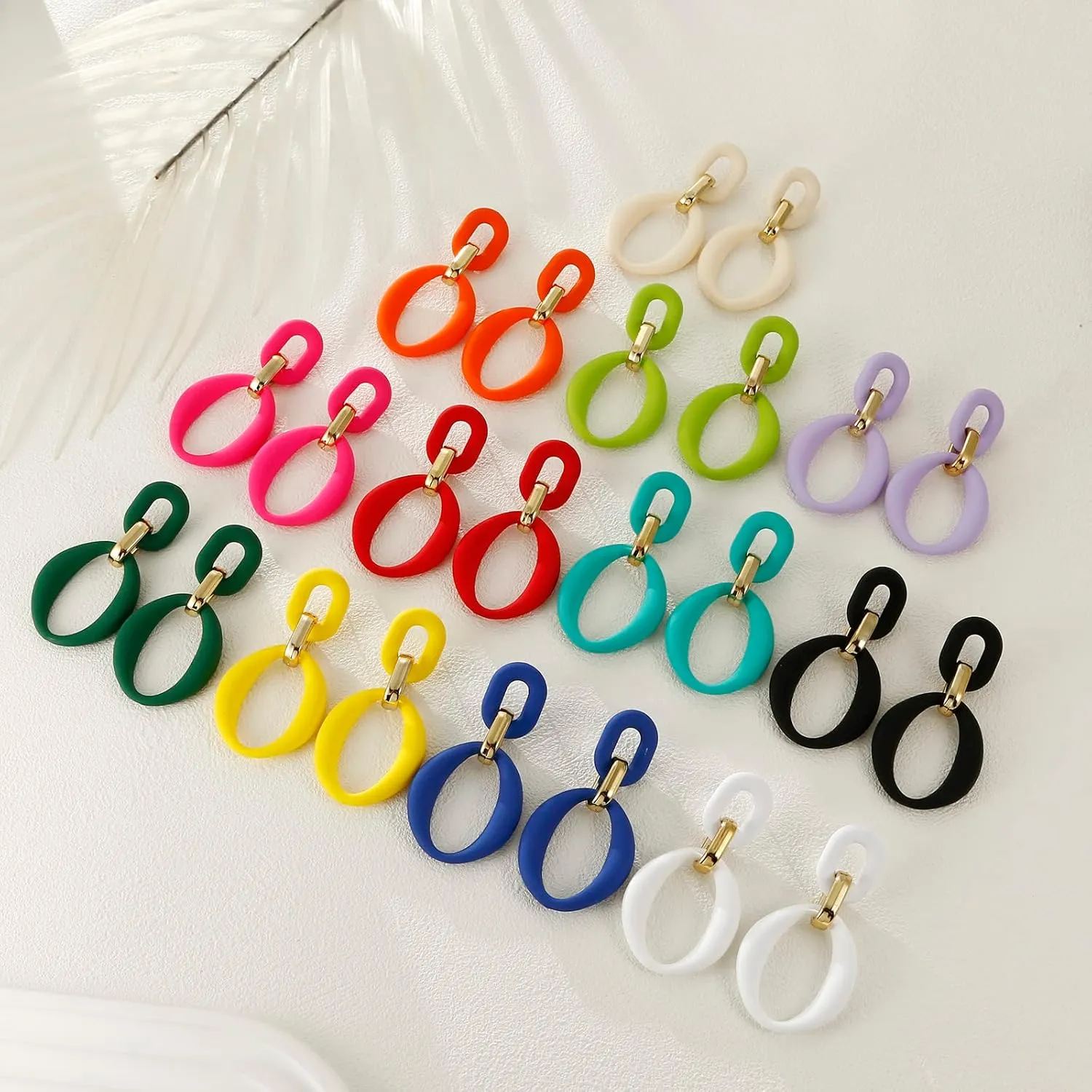 Acrylic Rectangle Earrings, Fashion Acrylic Square/Oval/Hoop Statement Drop Earrings for Women