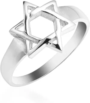 AeraVida Simple Star of David .925 Sterling Silver Ring