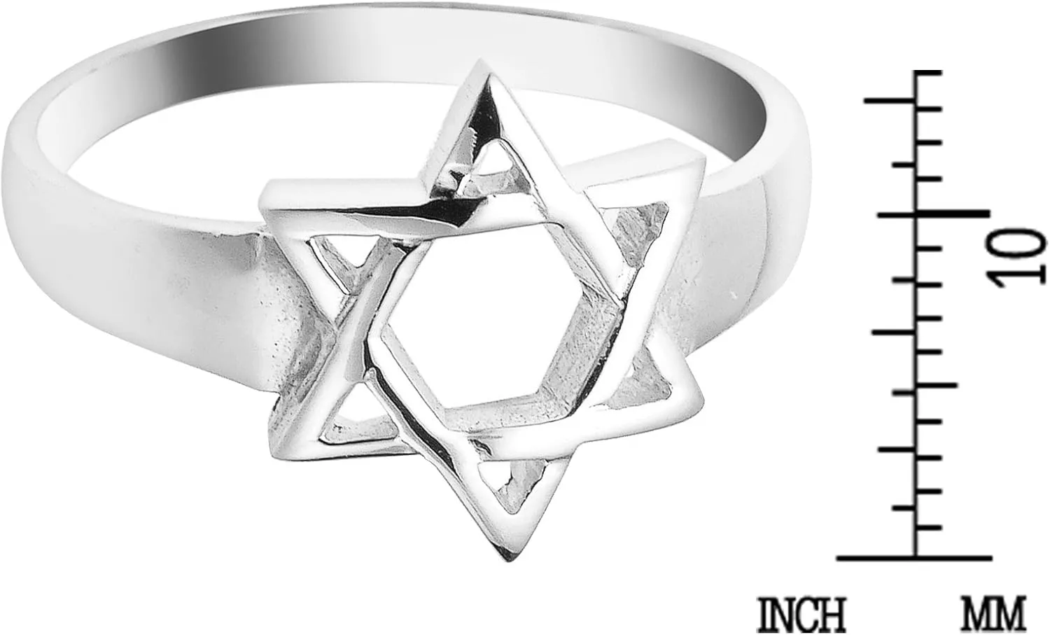 AeraVida Simple Star of David .925 Sterling Silver Ring