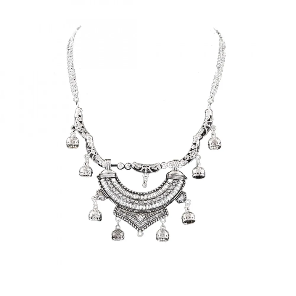 Afghani Designer Turkish Style Vintage Oxidised German Silver Tribal Necklace Pandeant Antique Jewellery Boho Gypsy