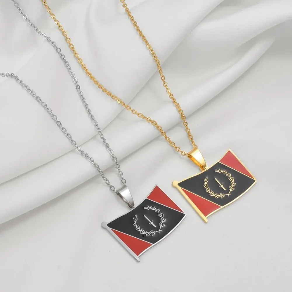 African American Flag Pendant Necklaces for Women Men - Black American Heritage Flag Necklace - African America Jewelrys