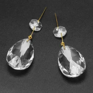 AHIER 10Pcs Clear Crystal Teardrop Chandelier Prism Pendants Shiny Glass Crystals Beads for Light Lamp, Jewelry Making. (Teardrop)