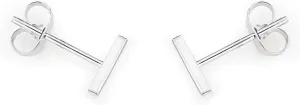 Altitude Boutique 18K Gold or Silver Bar Studs | Small Bar Earrings | Hypoallergenic Stud Earrings for Women | Delicate Jewelry