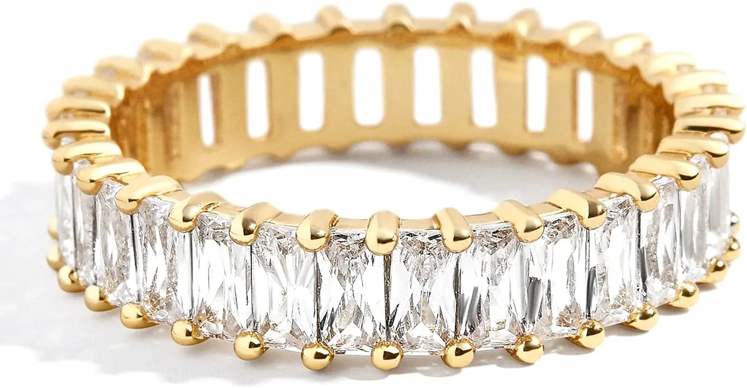 Aojun 14K Gold Filled Chunky Open Stackable Rings for Women | Bold Statement Ring Band Gold Rings for Women