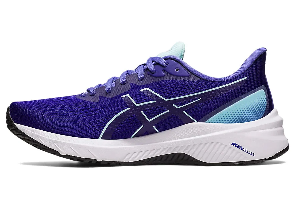 Asics Women's GT-1000 12 Wide (D) Running Shoes in Eggplant/Aquamarine