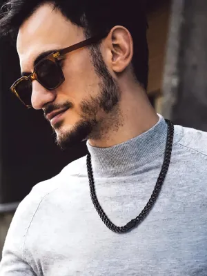 Bandmax Mens Stainless Steel Chain Necklaces 5/7/9/12 MM Chunky Miami Cuban Link Chain Necklace Bracelet Silver/Gold/Black Chains for Men 18"-30"