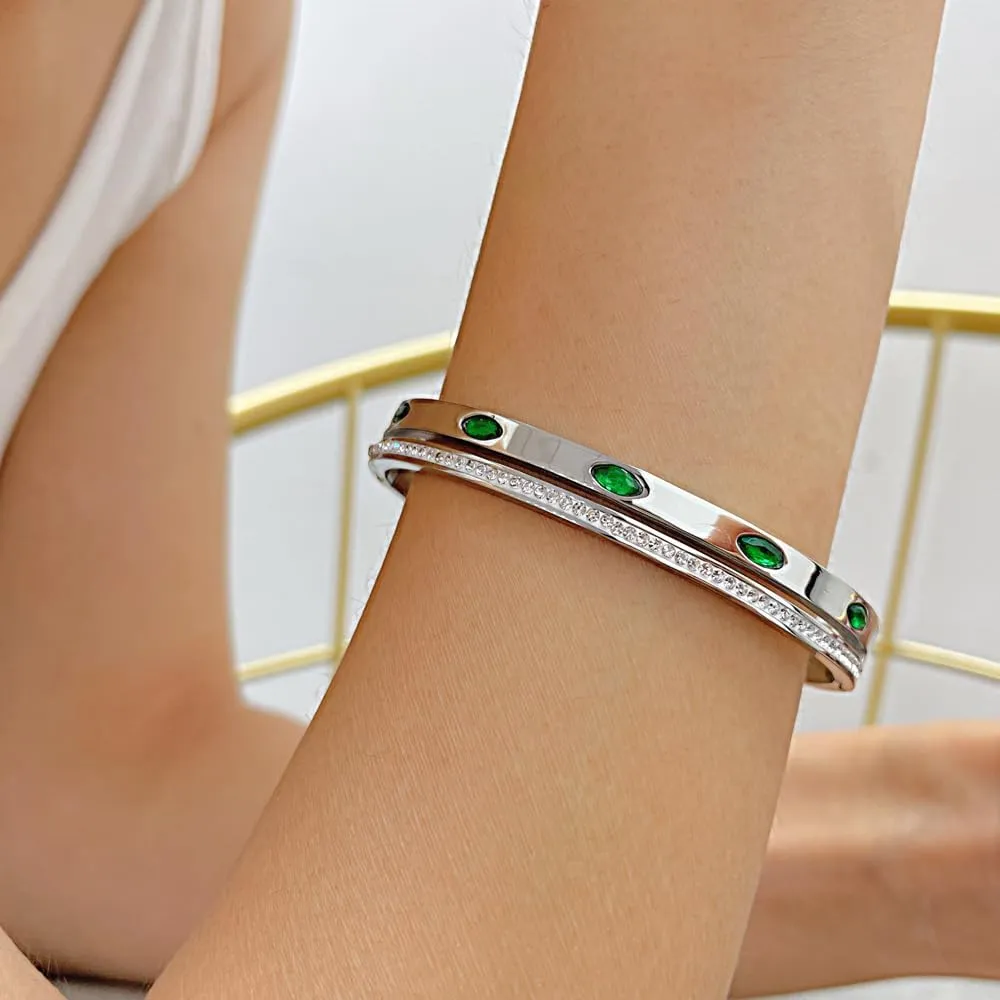Bangle Bracelets for Women Stainless Steel Jewelry Love Gift for Woman
