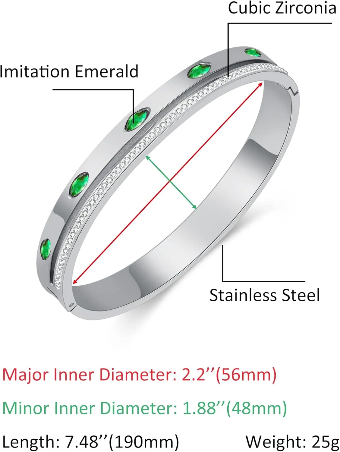 Bangle Bracelets for Women Stainless Steel Jewelry Love Gift for Woman