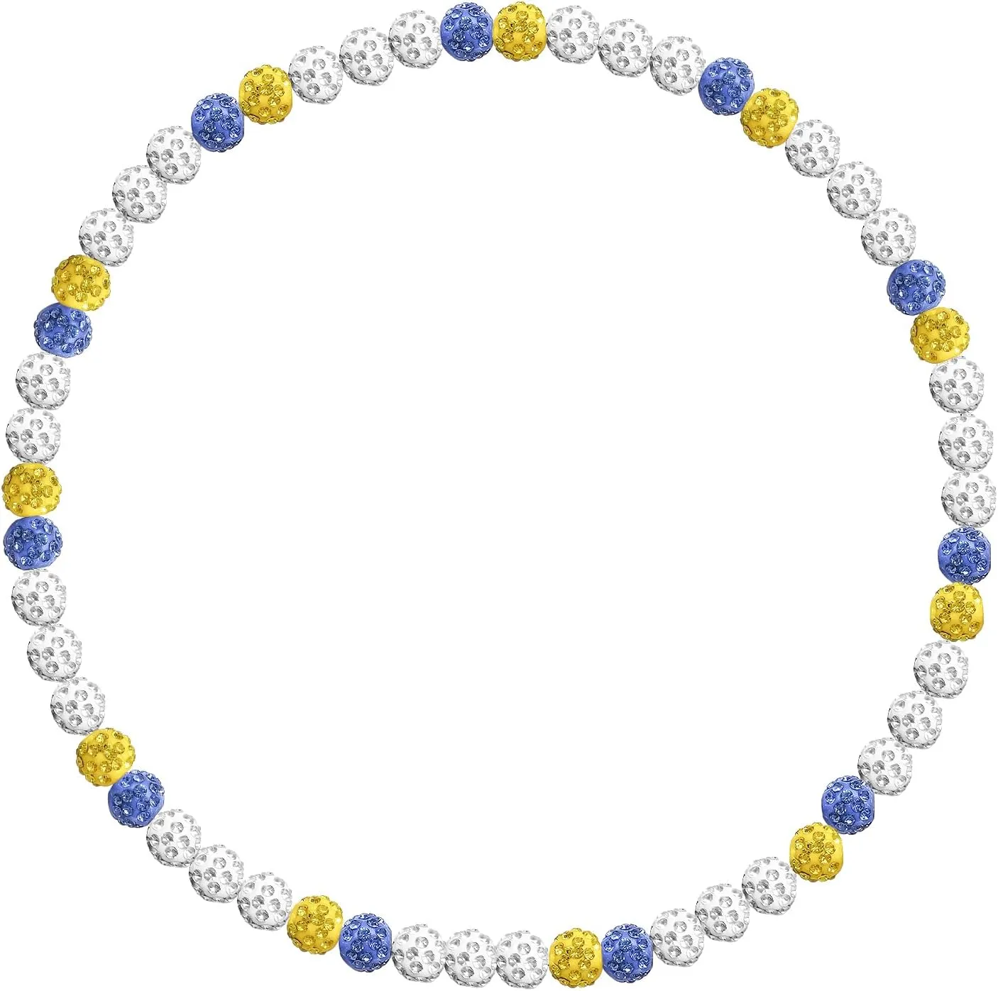 Baseball Beaded Chain Necklace 20 Inch Bling Ice Collection Necklace Adjustable Elastic Cord Glitter Rhinestone Ball Necklace Inspired Sports Jewelry Athlete Necklace for Men Boys