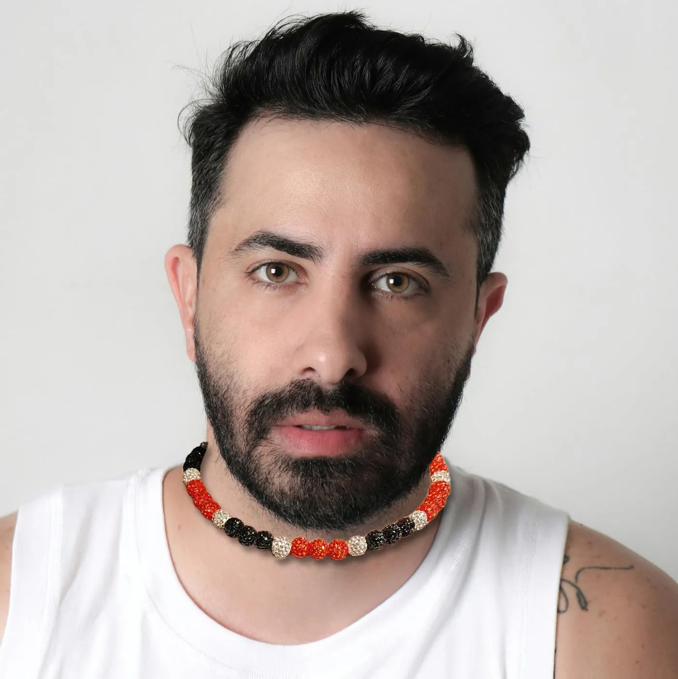 Baseball Beaded Necklace for Men, Bling Ice 16in/18in/20in Shiny Collection Baseball Chain, Glitter Rhinestone Sparky Inspired Discoball Drip Baseball Necklaces Gifts for Player Team Lovers