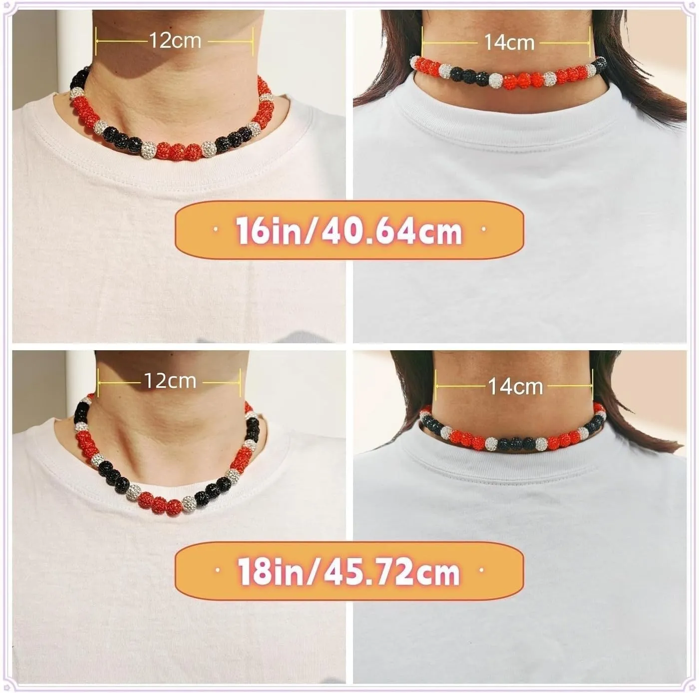 Baseball Beaded Necklace for Men, Bling Ice 16in/18in/20in Shiny Collection Baseball Chain, Glitter Rhinestone Sparky Inspired Discoball Drip Baseball Necklaces Gifts for Player Team Lovers