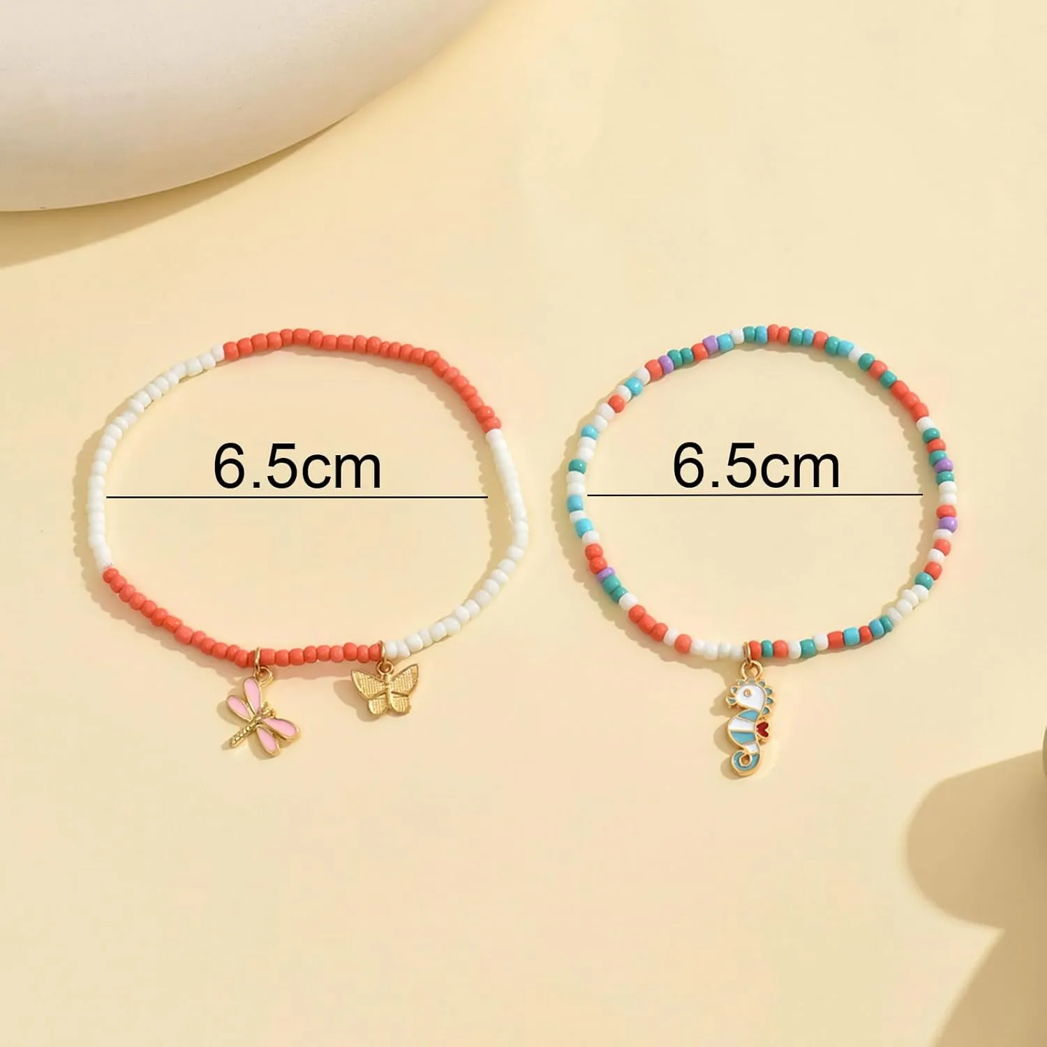 Beach Anklet for Women Boho Starfish Shell Conch Anklet Adjustable Beaded Waterproof Ankle Bracelet Colorful Butterfly Elastic Anklets Summer Ocean Foot Jewelry