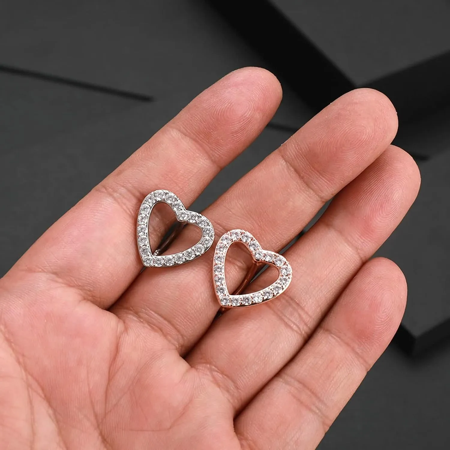 Belly Rings Surgical Steel Unique, 2Pcs Simple Dangle Navel Rings Cubic Zirconia Studs 14G Belly Button Ring for Women Heart